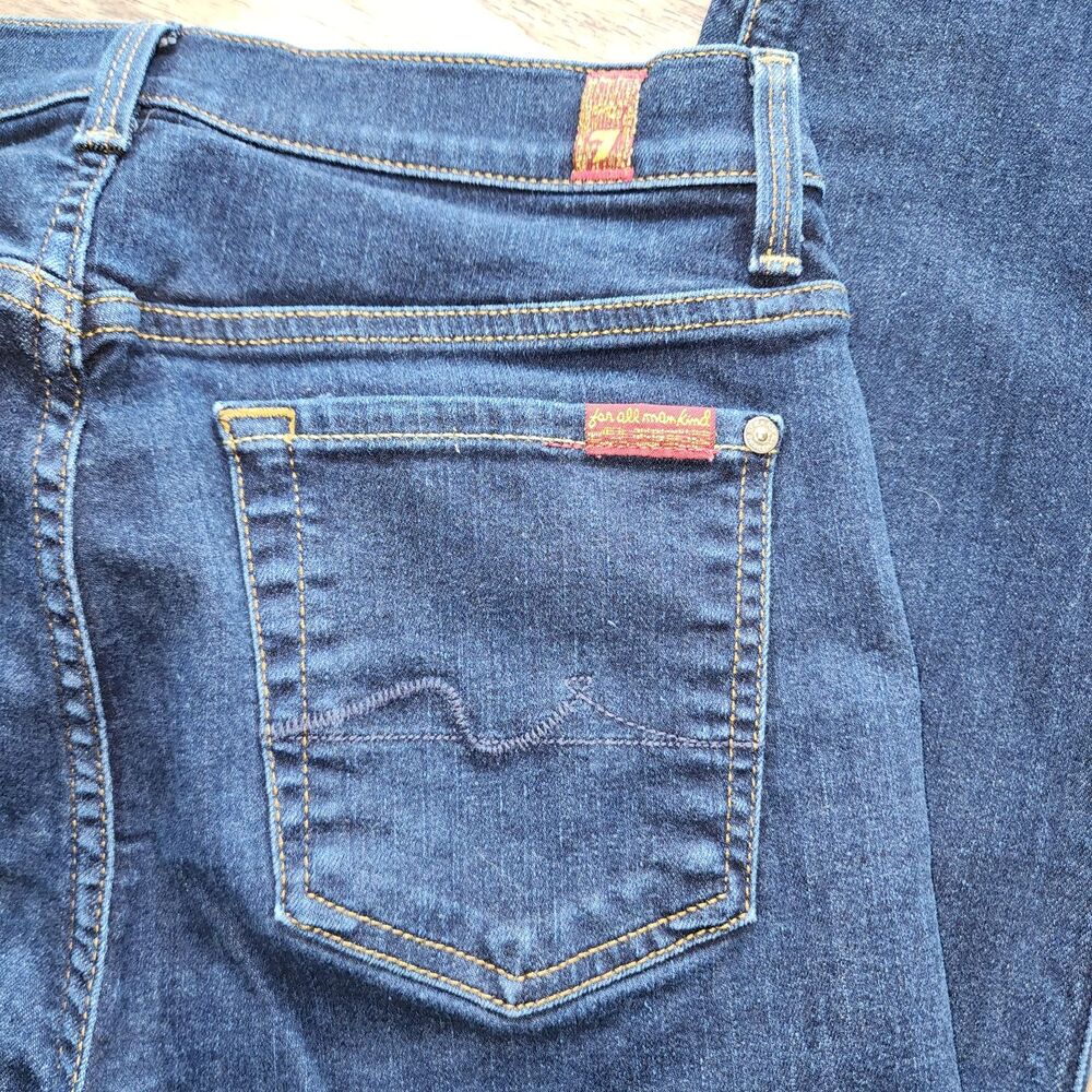 7 For All Mankind the High Waist Ankle Skinny Jeans Sz 28 - Picture 4 of 9